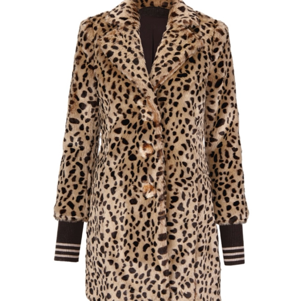 CAbi Animal Print Teddy Jacket